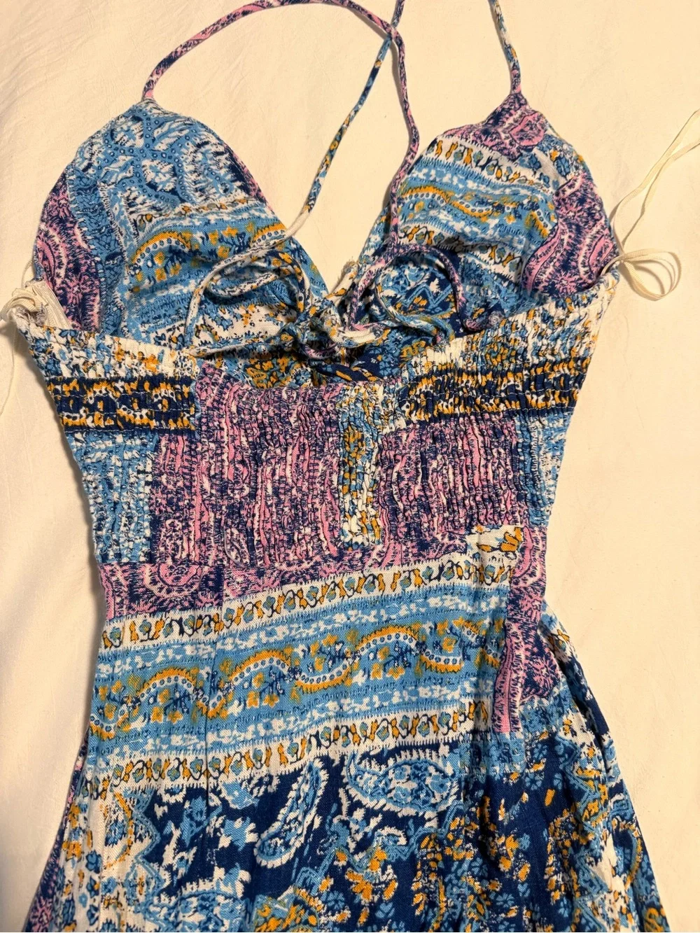 Zara Blue & Lavender Paisley Maxi Dress